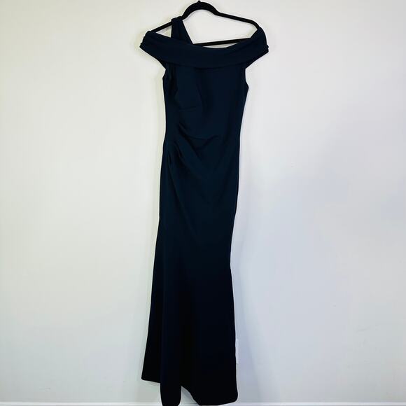 Theia Navy Mermaid Gown Cocktail Party Event Women’s 4 - Picture 3 of 9